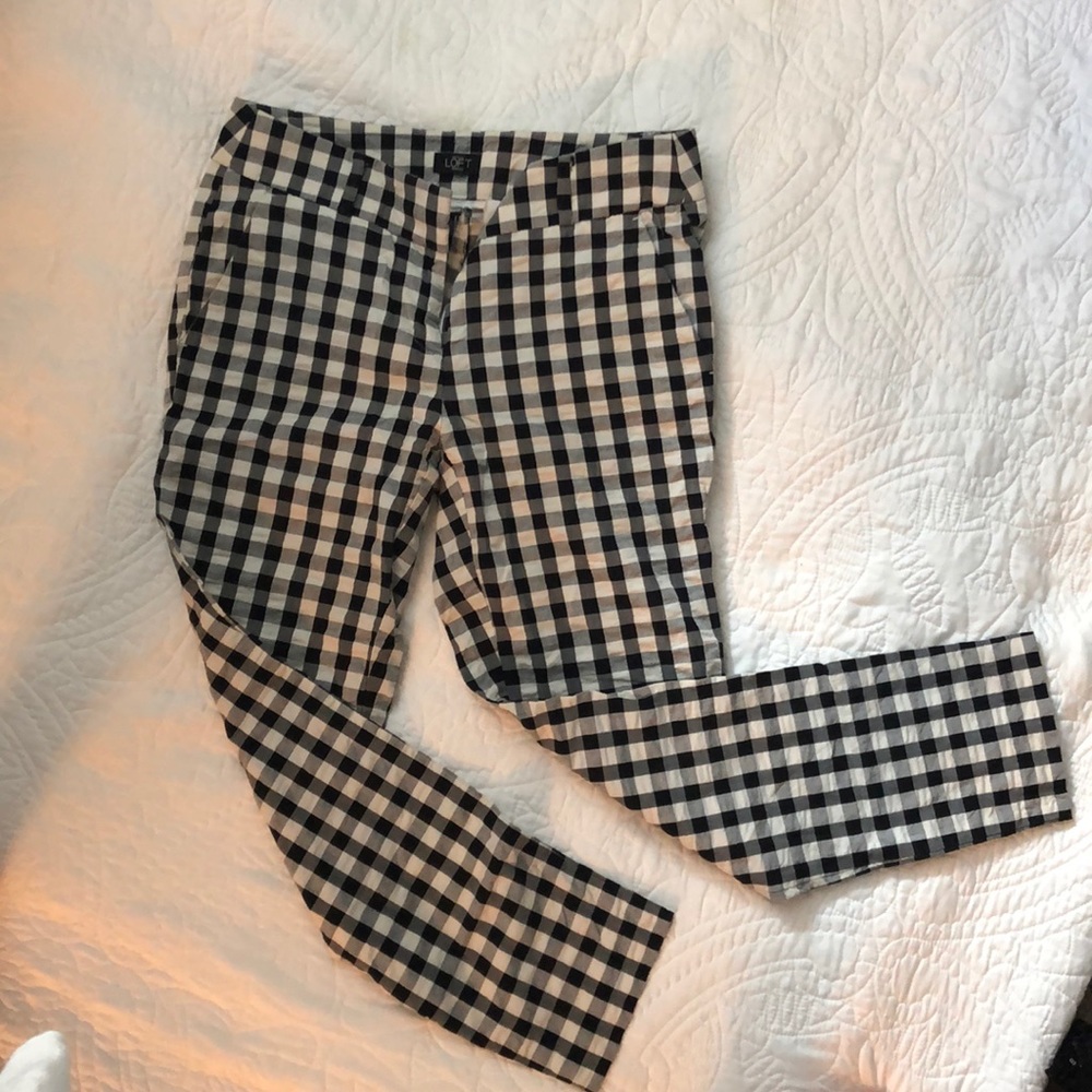 Black and white plaid pants